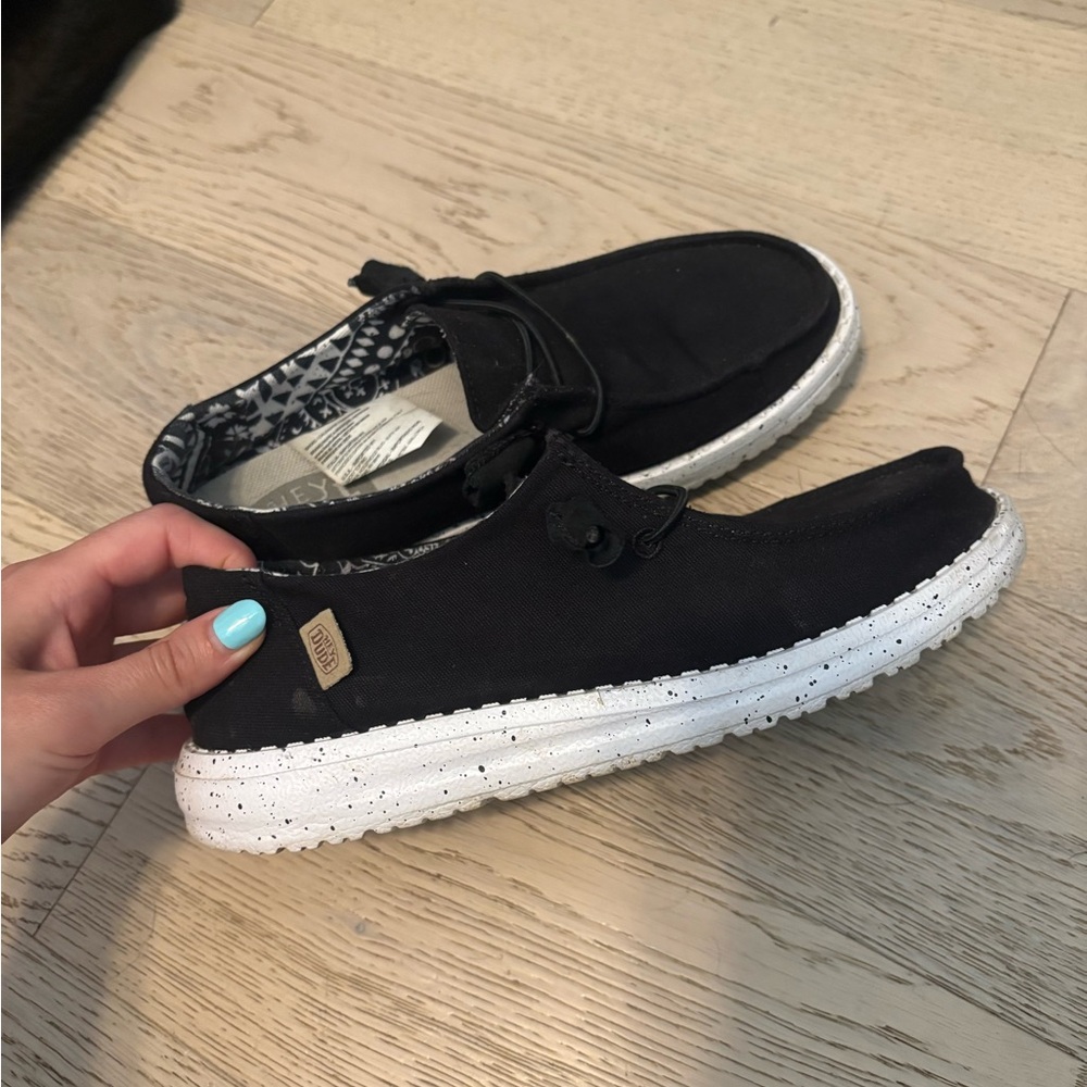 Hey Dude Black and White Women's Shoes